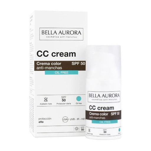 Crema con Color Antimanchas sin Aceite Spf 50+: Spf 50 30ml - Bella Aurora - 1