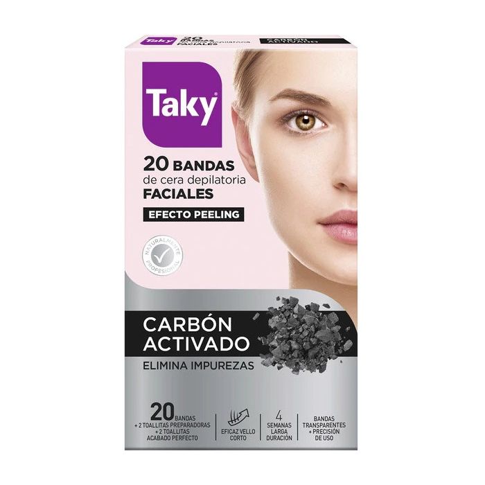 Carbón Activado Bandas Depilatorias Faciales Efecto Peeling - Taky - 1