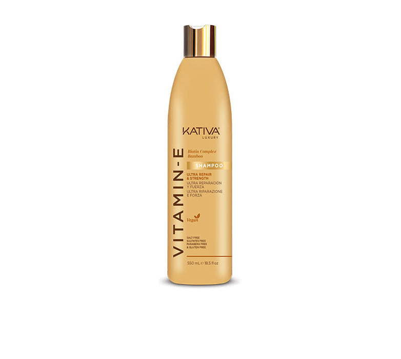 Champú Ultra Reparación y Fuerza con Vitamina E, Biotina y Bambú - Kativa : 550 ML - 1