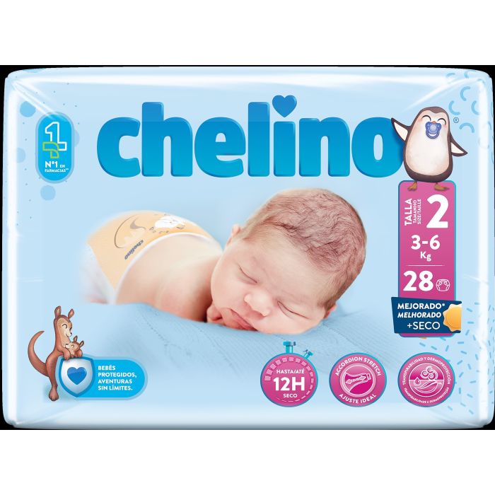 Pañal Bebé Recién Nacido Talla 2 - Chelino - 1