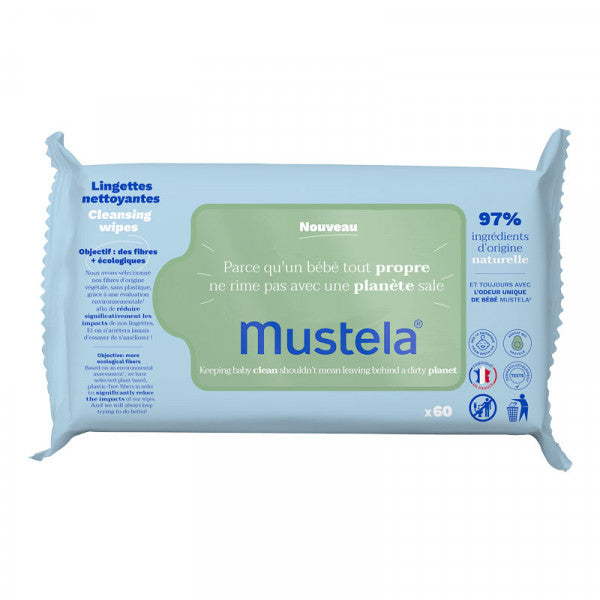 Toallitas Limpiadoras Fibras Naturales Ecológicas - Mustela : 60 Toallitas - 1