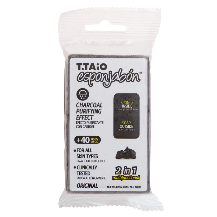 EsponJabón – Esponja + Jabón 2 en 1 – 120 gramos - T.taio : Carbon - 1