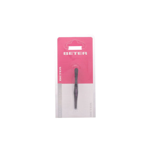 Pinza Depilar Punta Recta Acero Negro - Beter - 1