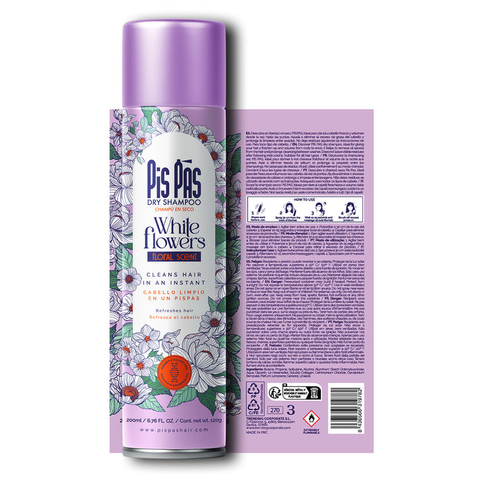Champú en Seco White Flowers 200ml - Pis Pas - 3
