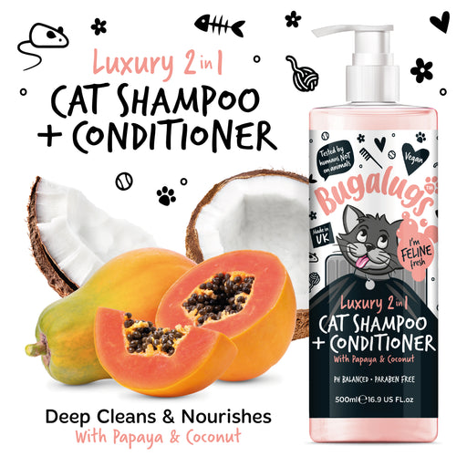Champú y Acondicionador 2 en 1 para Gatos - Papaya y Coco - Bugalugs - 2