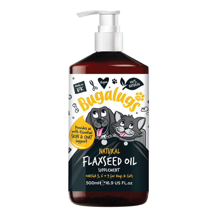 Aceite de Linaza 100% Natural para Perros y Gatos 500ml - Bugalugs - 1