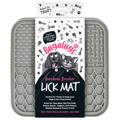 Lick Mat Antiestrés para Perros y Gatos - Gris - Bugalugs - 1