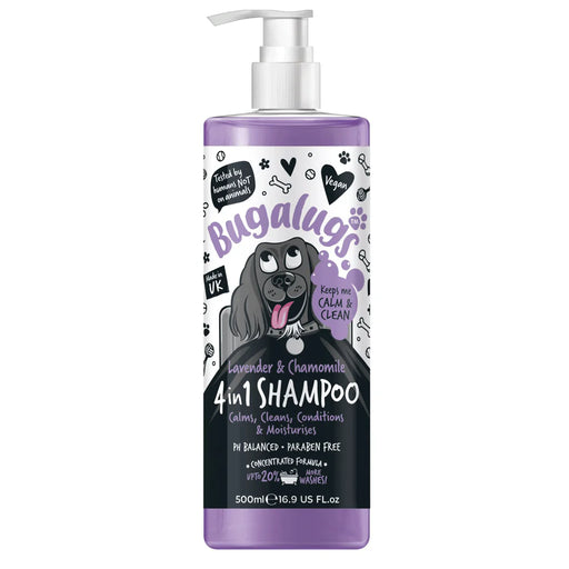 Champú 4 en 1 - Acondicionador y Desenredante - Lavanda & Camomila - Bugalugs : 500 ml - 1