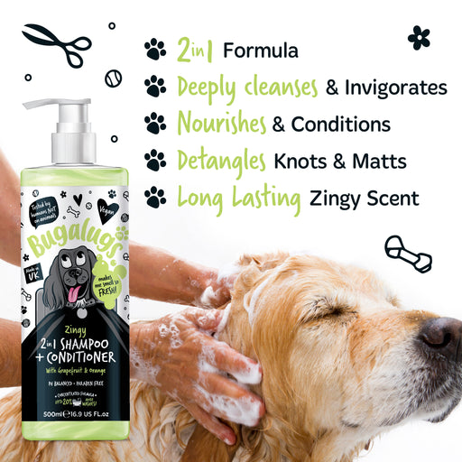 Zingy 2 in 1 Champú & Acondicionador Grapefruit & Orange - 500 ml - Bugalugs - 2