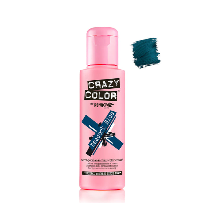Tinte Semi Permanente sin Amoniaco 100ml - Crazy Color : 45 -  Peacock Blue - 1