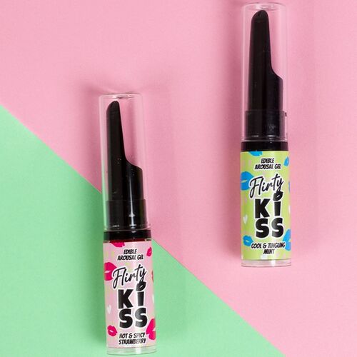 Flirty Kiss Geles con Efectos Sexo Oral Fresa & Menta 2×8 gr - Secret Play - 5