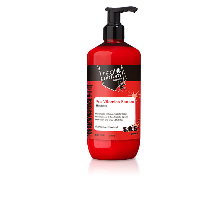 Champú sin Sal con Vitaminas - Champô Sem Sal Pro-vitaminas Bomba 500 ml - Real Natura - 1