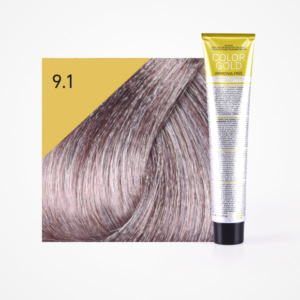 Tinte Color Gold sin amoniaco 100ml - Design Look : 9.1 Rubio Clarisimo Ceniza - 1