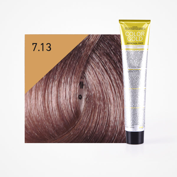 Tinte Color Gold sin amoniaco 100ml - Design Look : 7.13 Rubio Beige - 1