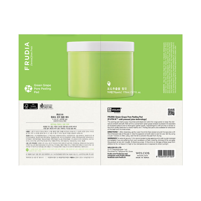 Almohadilla Exfoliante para Poros de Uvas Verdes - Frudia : 70 uds. - 1