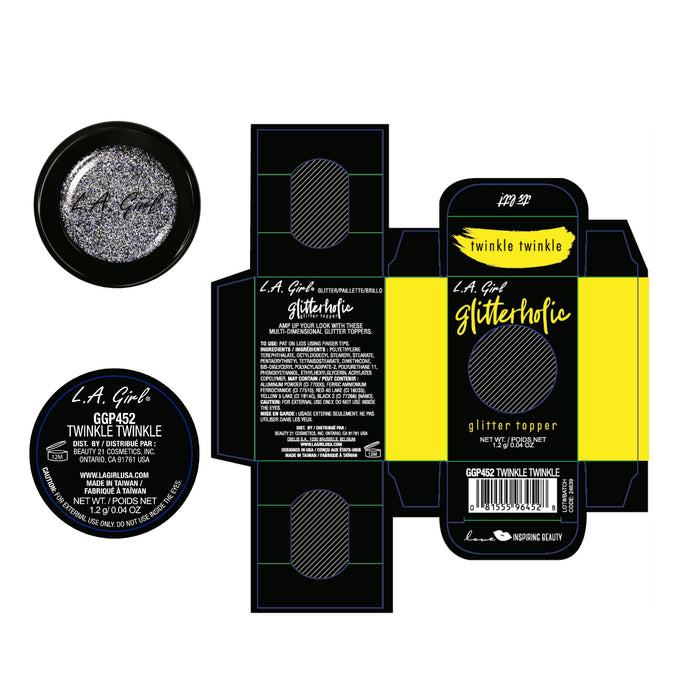 Sombra de Ojos - Glitter Topper Glitterholic - L.A. Girl : Twinkle Twinkle - 3