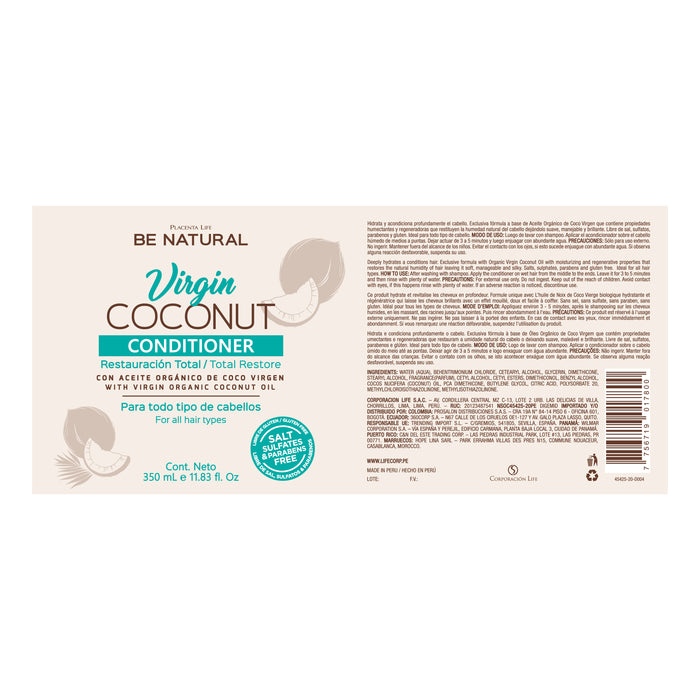 Acondicionador Virgin Coconut 350ml - Be Natural - 2