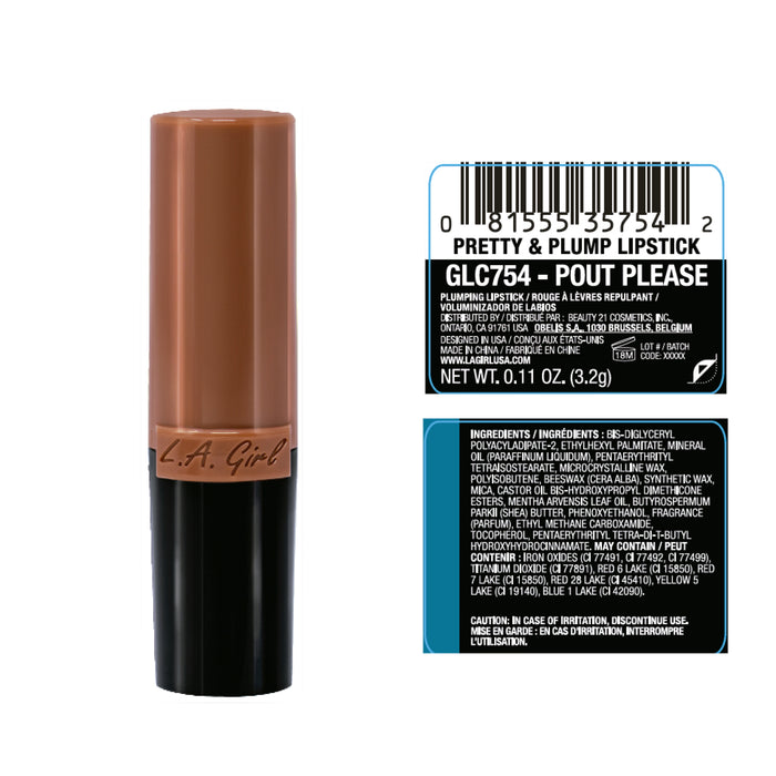 Barra de Labios Pretty & Plump - L.A. Girl : Pout Please - 2
