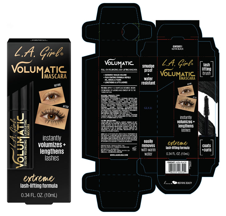 Máscara de Pestañas - Volumatic - L.A. Girl : Ultra Black - 2