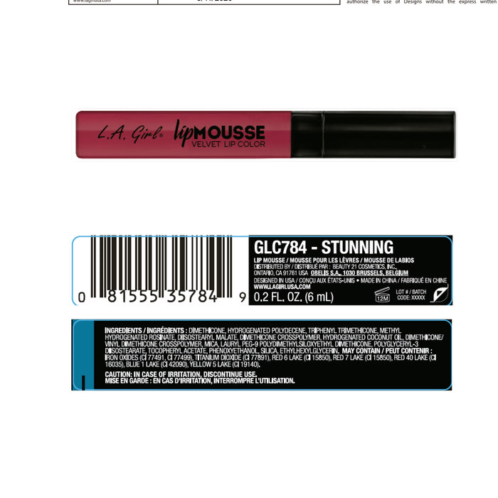 Labial Líquido - Lip Mousse - L.A. Girl : Stunning - 3
