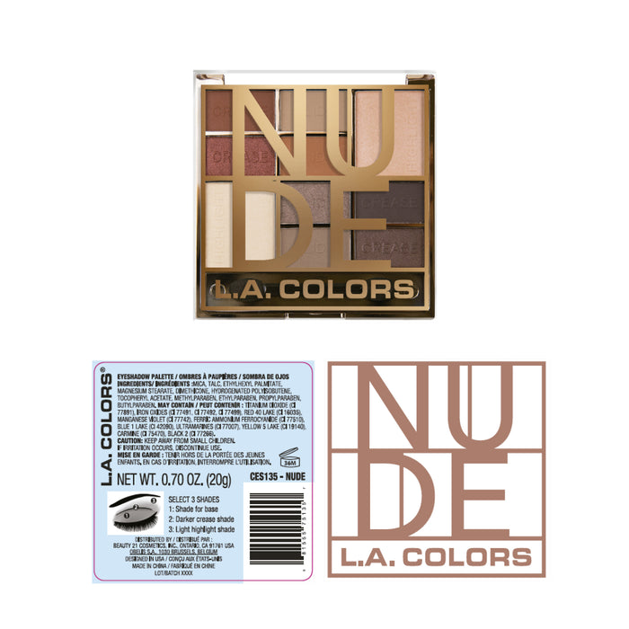 Paleta de Sombras - Color Block - L.A. Colors : Color Block Eyeshadow - Nude - 2
