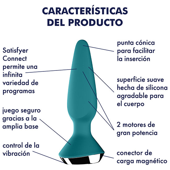 Plug Anal Vibrador Plug-ilicious 1 Petrol - Satisfyer - 3