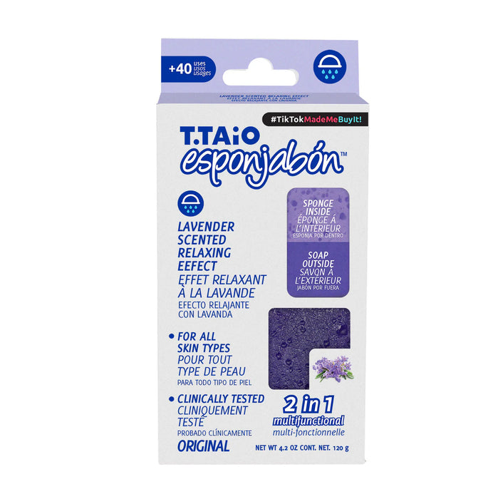 EsponJabón – Esponja + Jabón 2 en 1 – 120 gramos - T.taio : Lavanda - 1