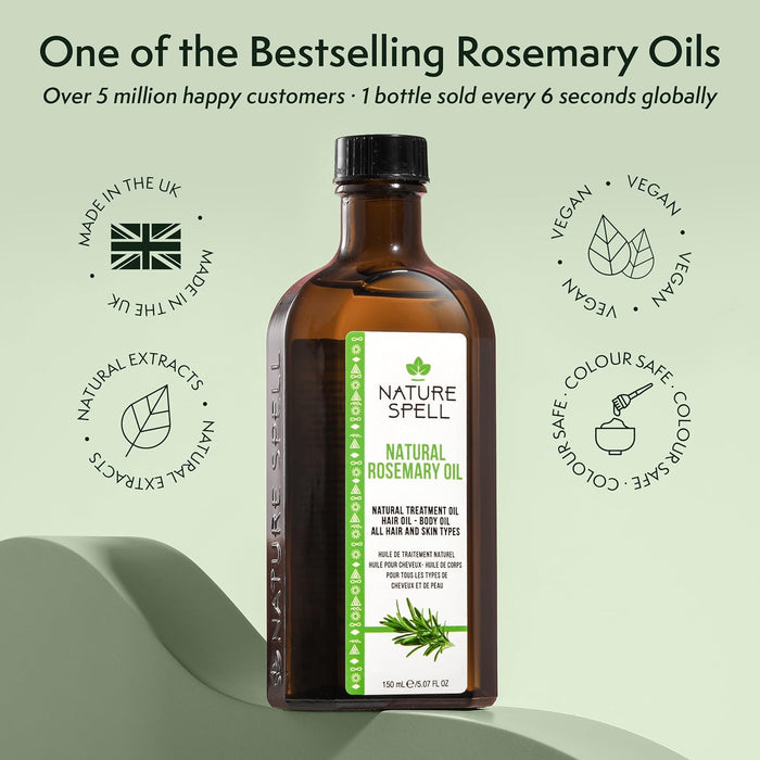 Aceite Romero para Cabello y Piel - Estimulante y Calmante - Nature Spell - 6