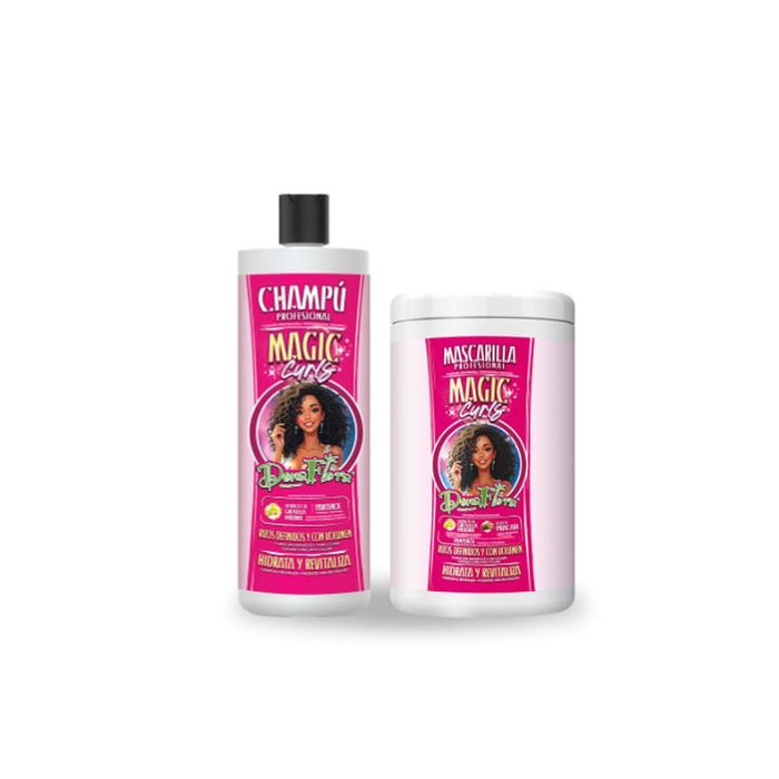 Pack Magic Curls: Champú 1000ml + Mascarilla Capilar 1000ml - Dona Flora - 1
