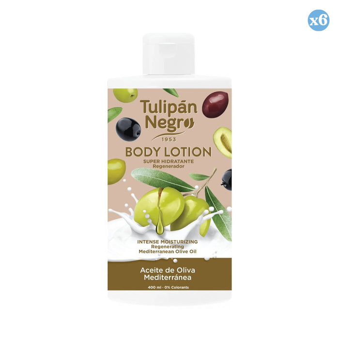 Pack 6x - BODY LOTION T.NEGRO ACEITE DE OLIVA 400 ML - Tulipan Negro - 1