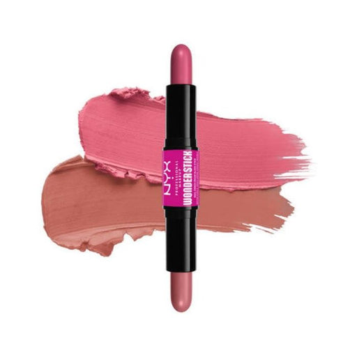 Colorete Duo en Barra Wonder Stick Cream Blush - Nyx : Light peach and baby pink - 1