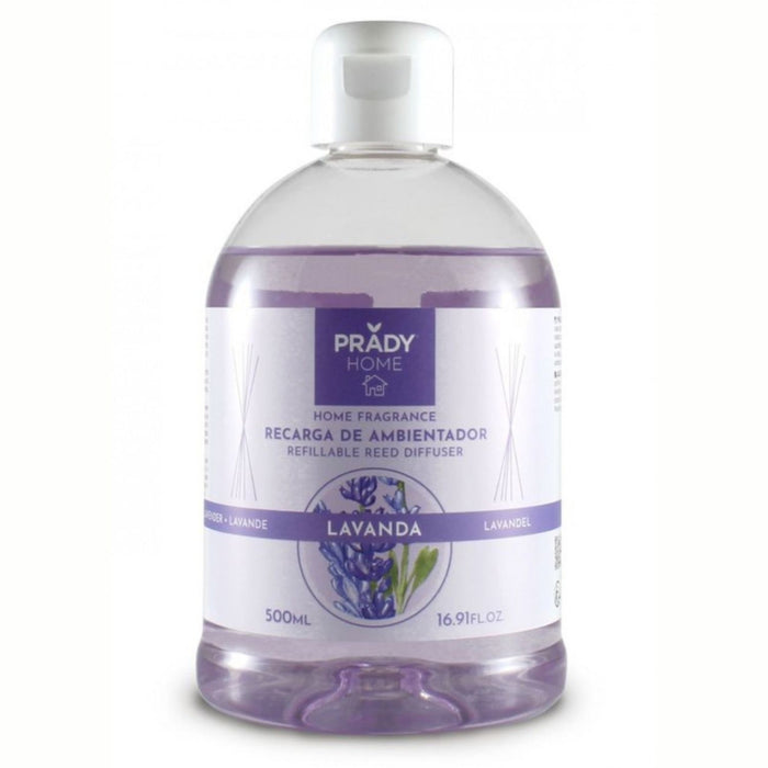 Recambio Mikado 500 ml | Ambientador en Formato Ahorro para Difusores con Varillas - Prady : Lavanda - 1
