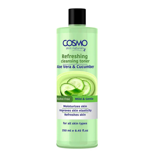Face Care Aloe Vera and Cucumber Facial Cleansing Toner 250ml - Cosmo - 1